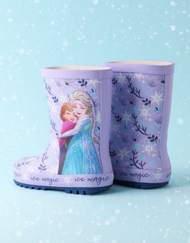 Vanilla Underground Disney Frozen Girls Purple Elsa & Anna Wellies (6 - 12 Younger)