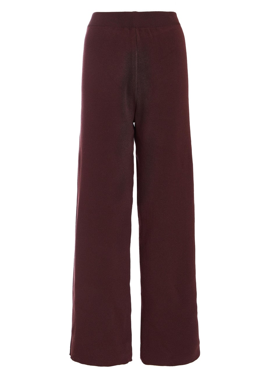 Quiz Brown Knit Wide Leg Trousers