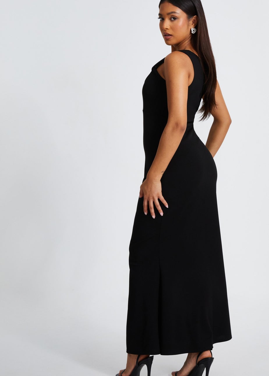 Quiz Black Petite Fishtail Midaxi Dress
