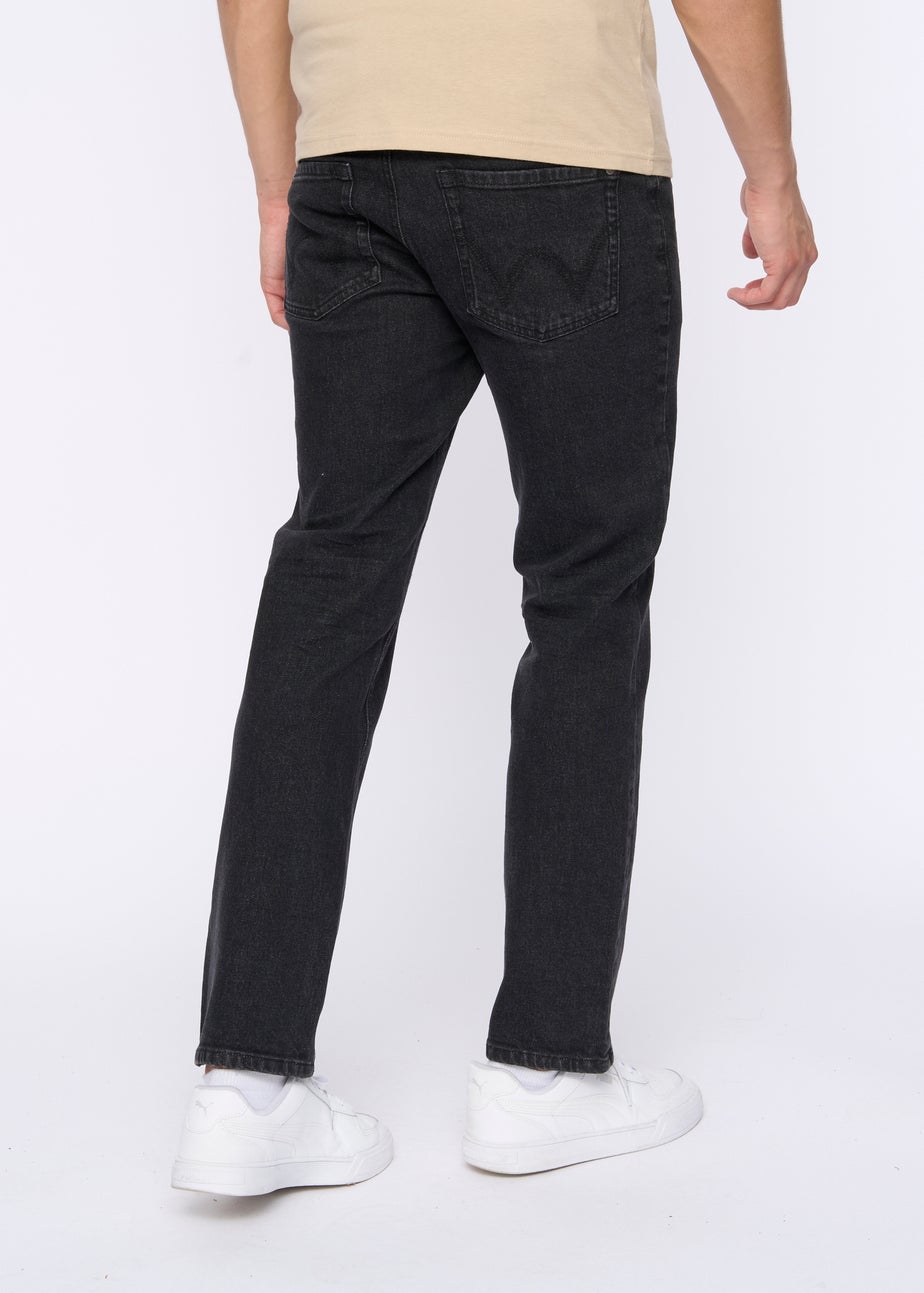 Duck & Cover Black Hydras Straight Leg Jeans