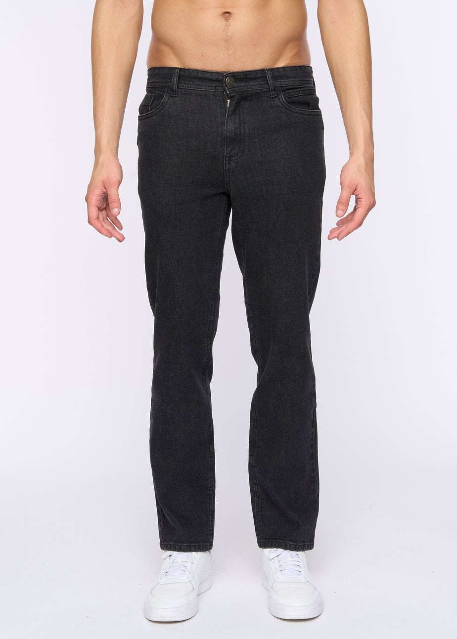 Duck & Cover Black Hydras Straight Leg Jeans