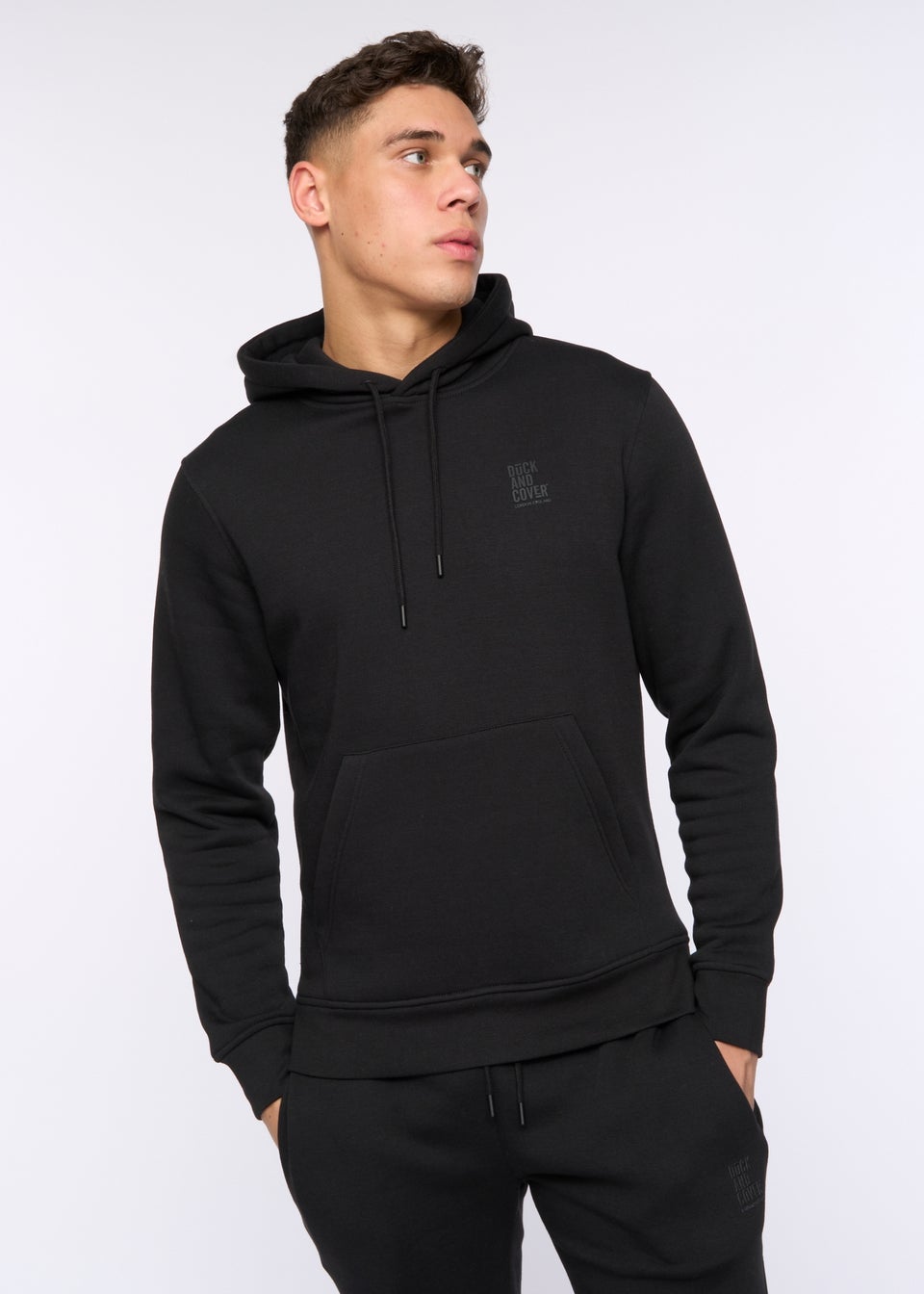 Duck & Cover Black Merchell Jog Set