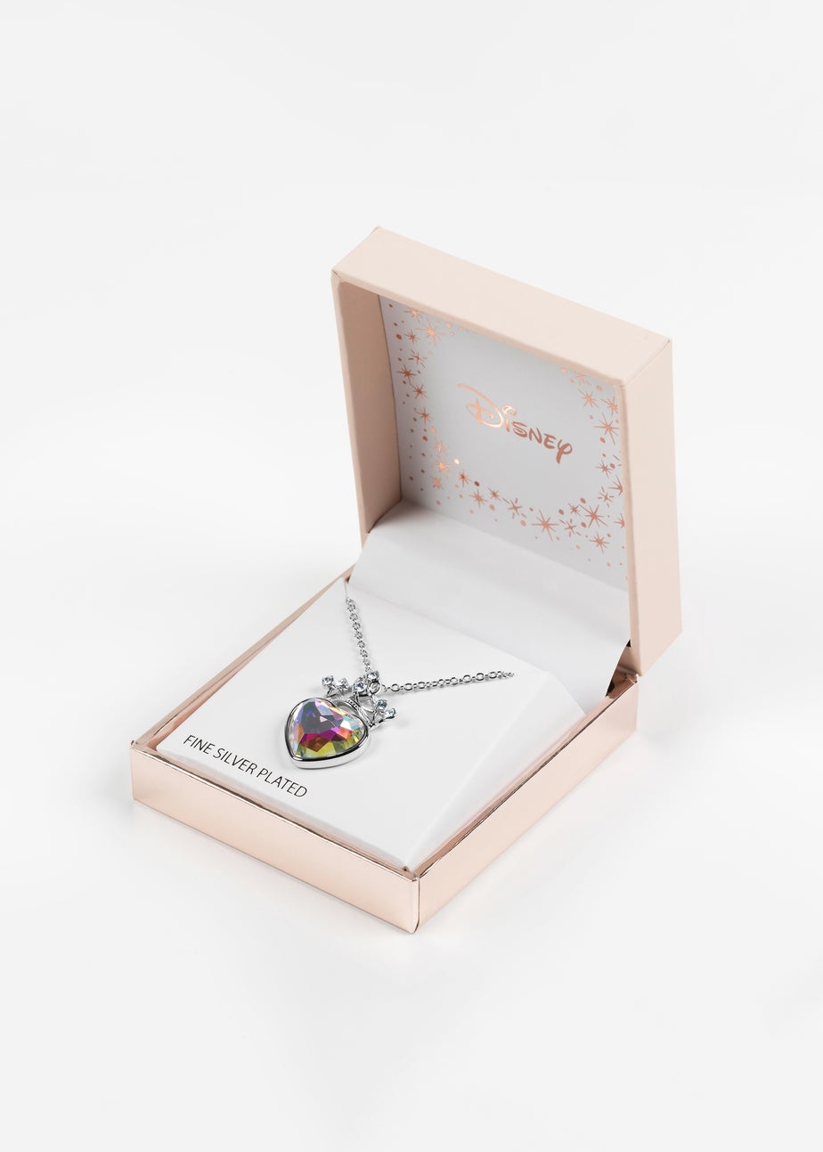Disney Princess Silver Heart Stone & Crystal Pendant Necklace