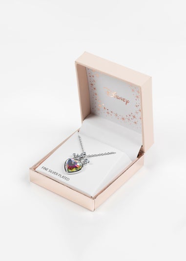 Disney Princess Silver Heart Stone & Crystal Pendant Necklace