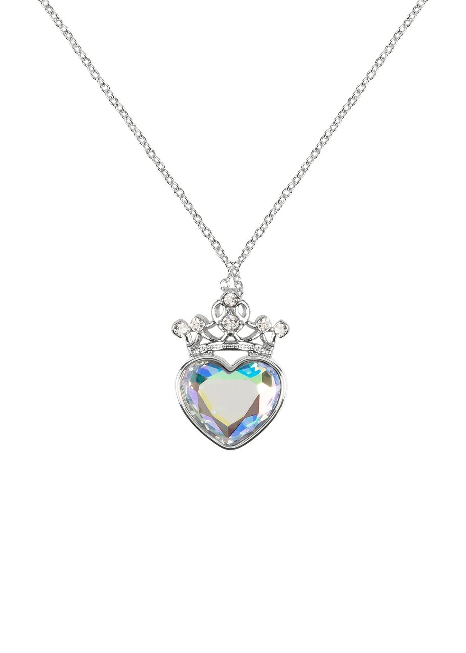 Disney Princess Silver Heart Stone & Crystal Pendant Necklace