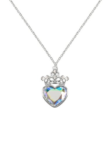 Disney Princess Silver Heart Stone & Crystal Pendant Necklace