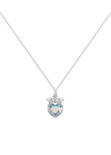 Disney Princess Silver Heart Stone & Crystal Pendant Necklace