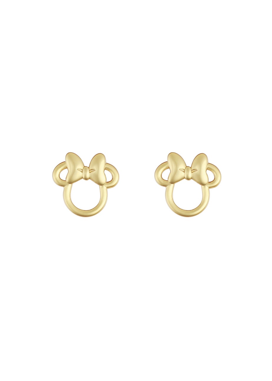 Disney Minnie Mouse Gold Bow Earrings