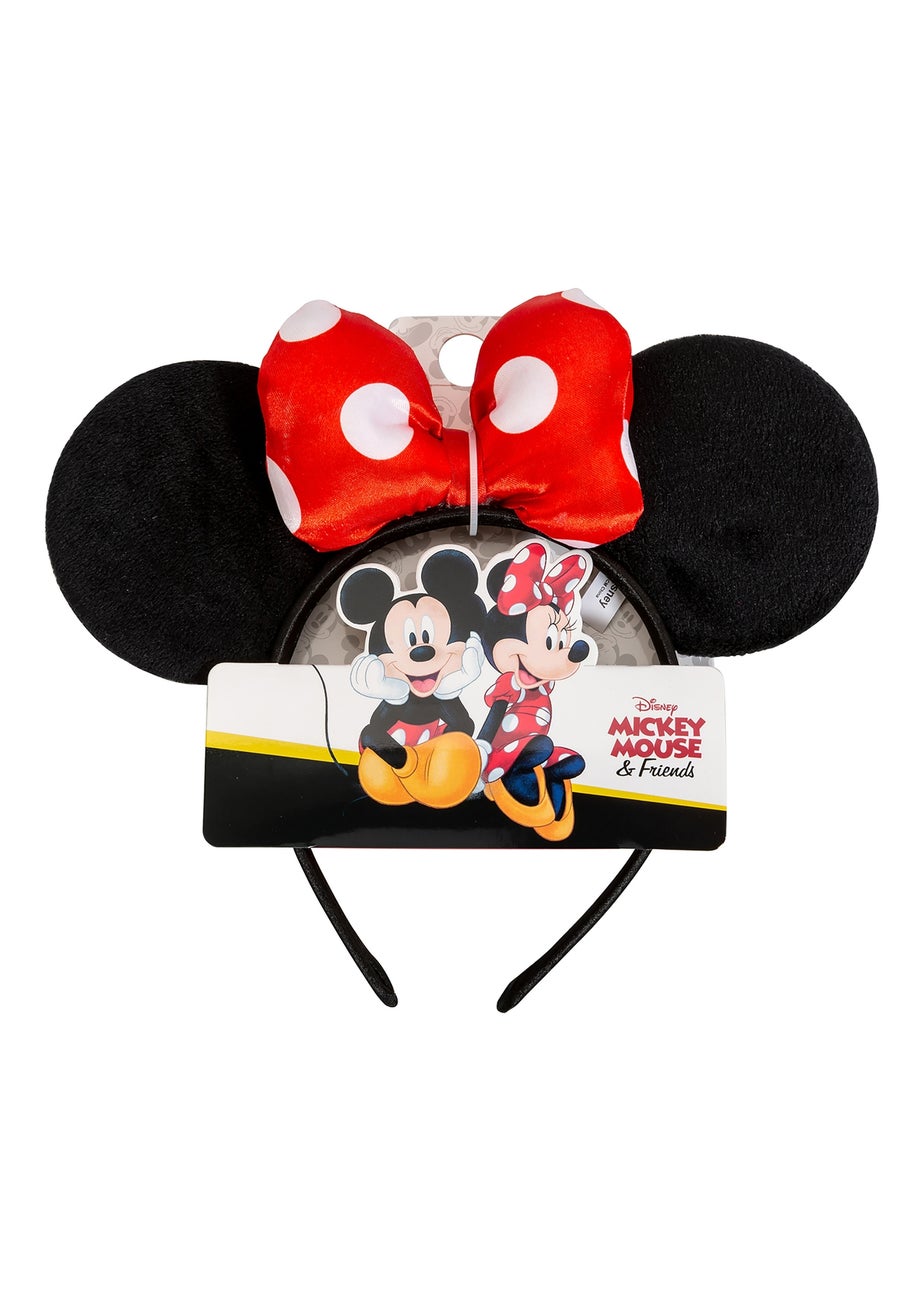 Disney Minnie Mouse Black/Red Polka Dot Bow Headband