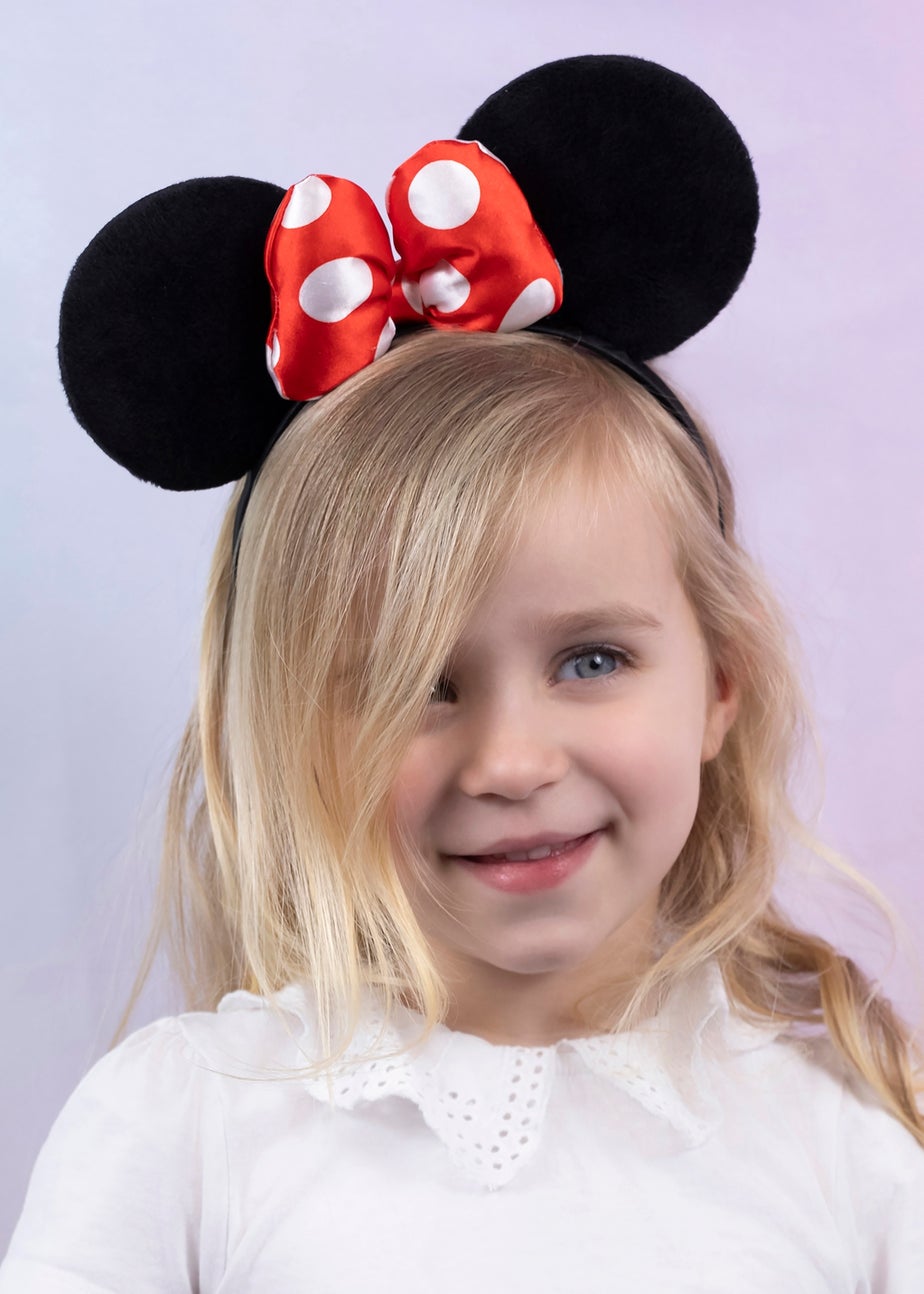 Disney Minnie Mouse Black/Red Polka Dot Bow Headband