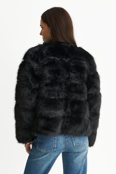 Gini London Black Soft Touch Fur Jacket