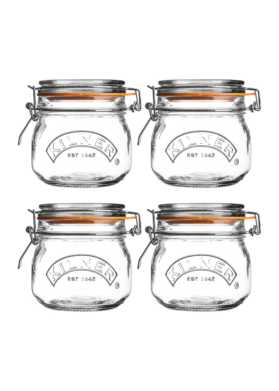 Kilner Clip Top Round Jar 4pc