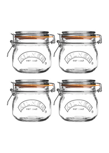 Kilner Clip Top Round Jar 4pc
