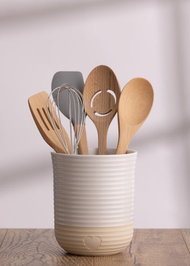 Mason Cash Cream Rustic Charm Utensil Jar