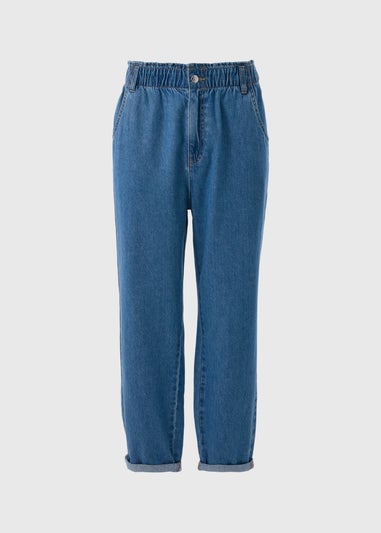 Mid Wash Paperbag Jeans