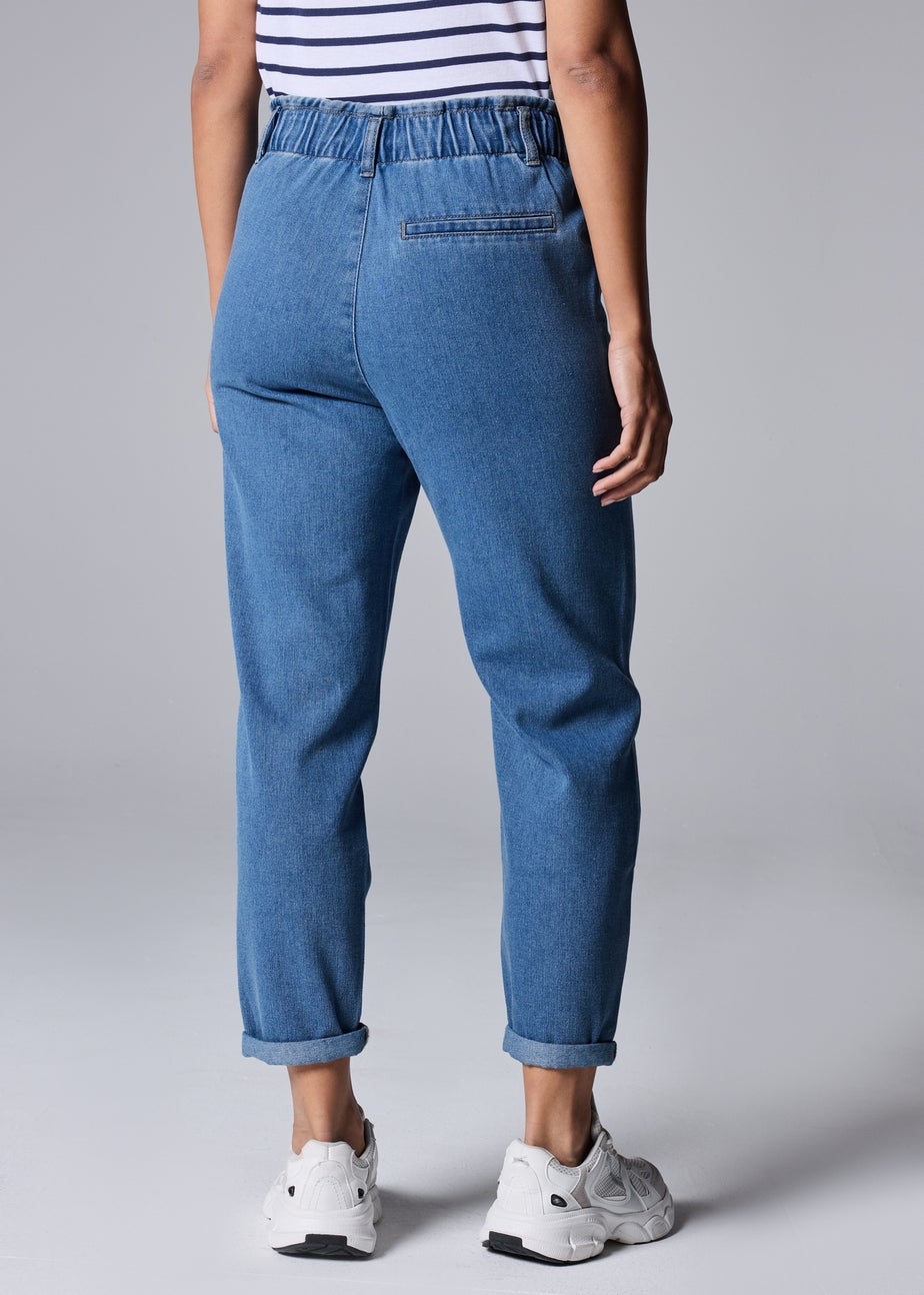 Mid Wash Paperbag Jeans