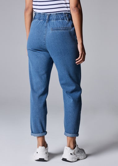 Mid Wash Paperbag Jeans