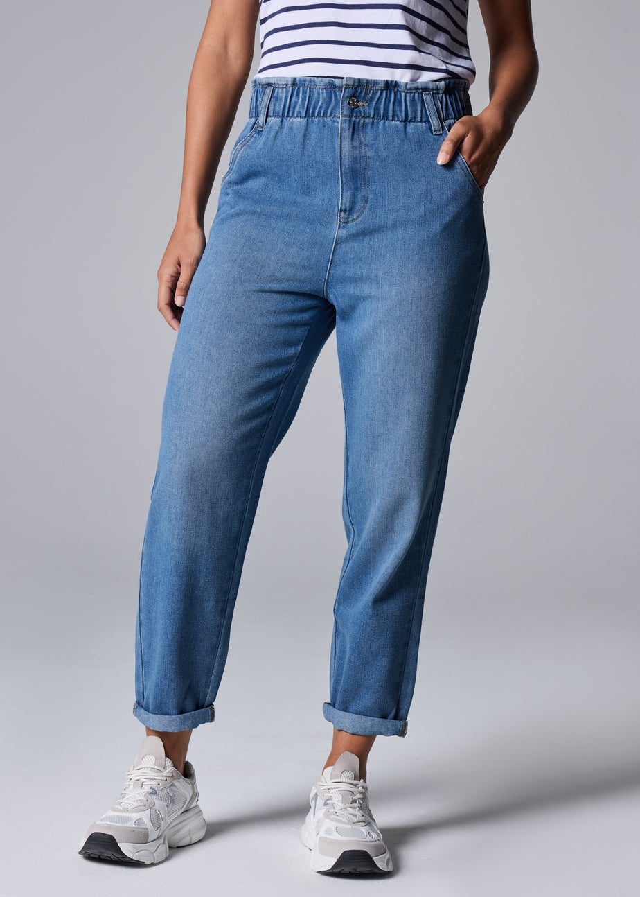 Mid Wash Paperbag Jeans