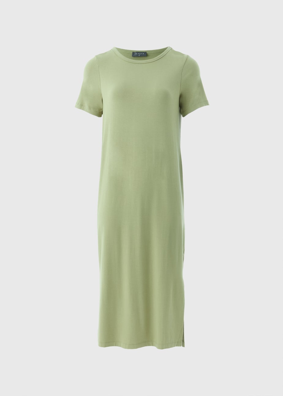 Sage Green T-Shirt Midi Dress