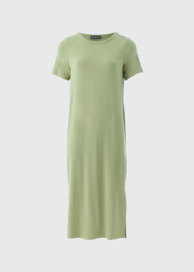 Sage Green T-Shirt Midi Dress