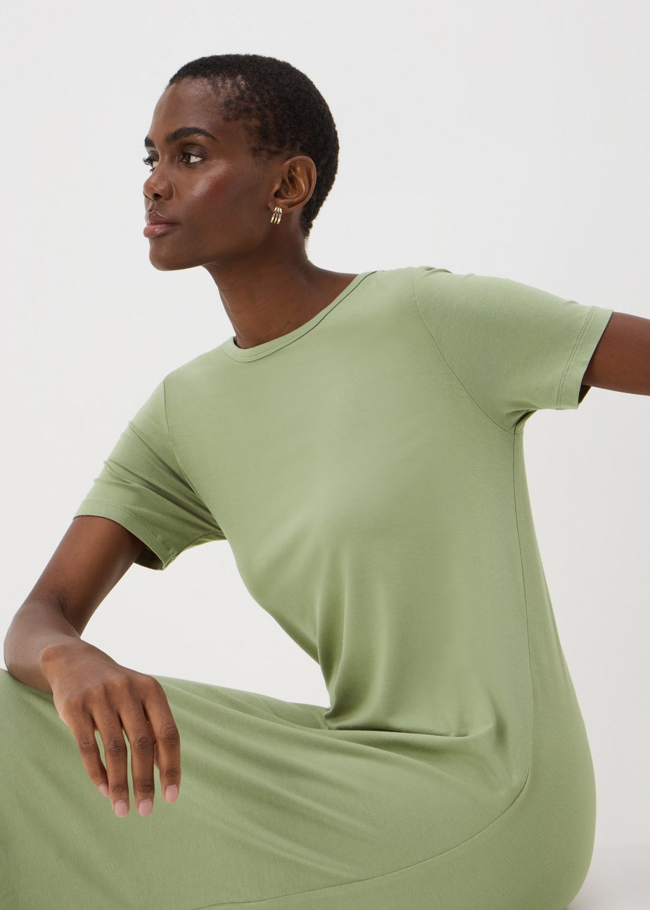 Sage Green T-Shirt Midi Dress