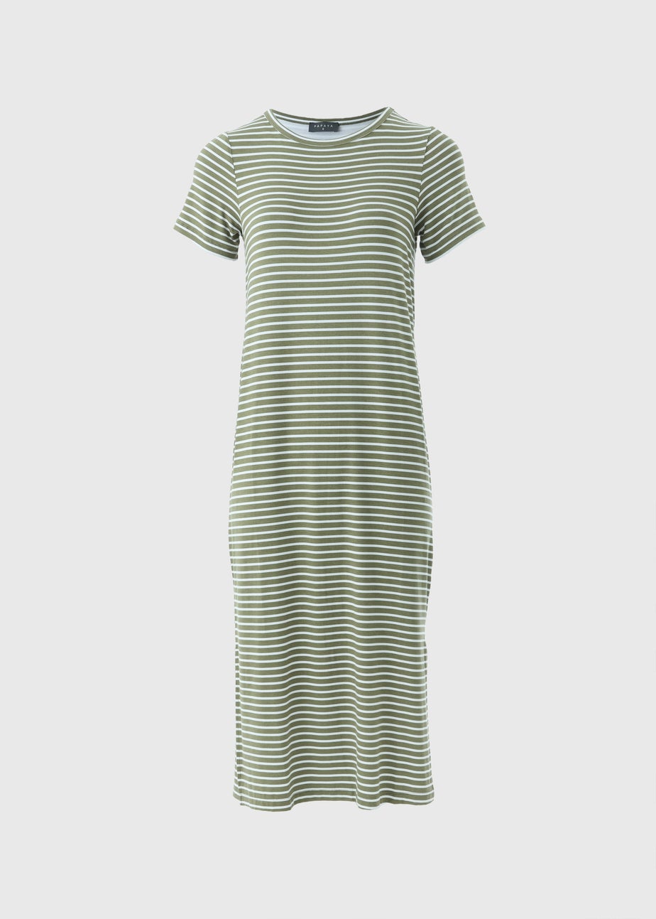 Green Stripe T-Shirt Dress