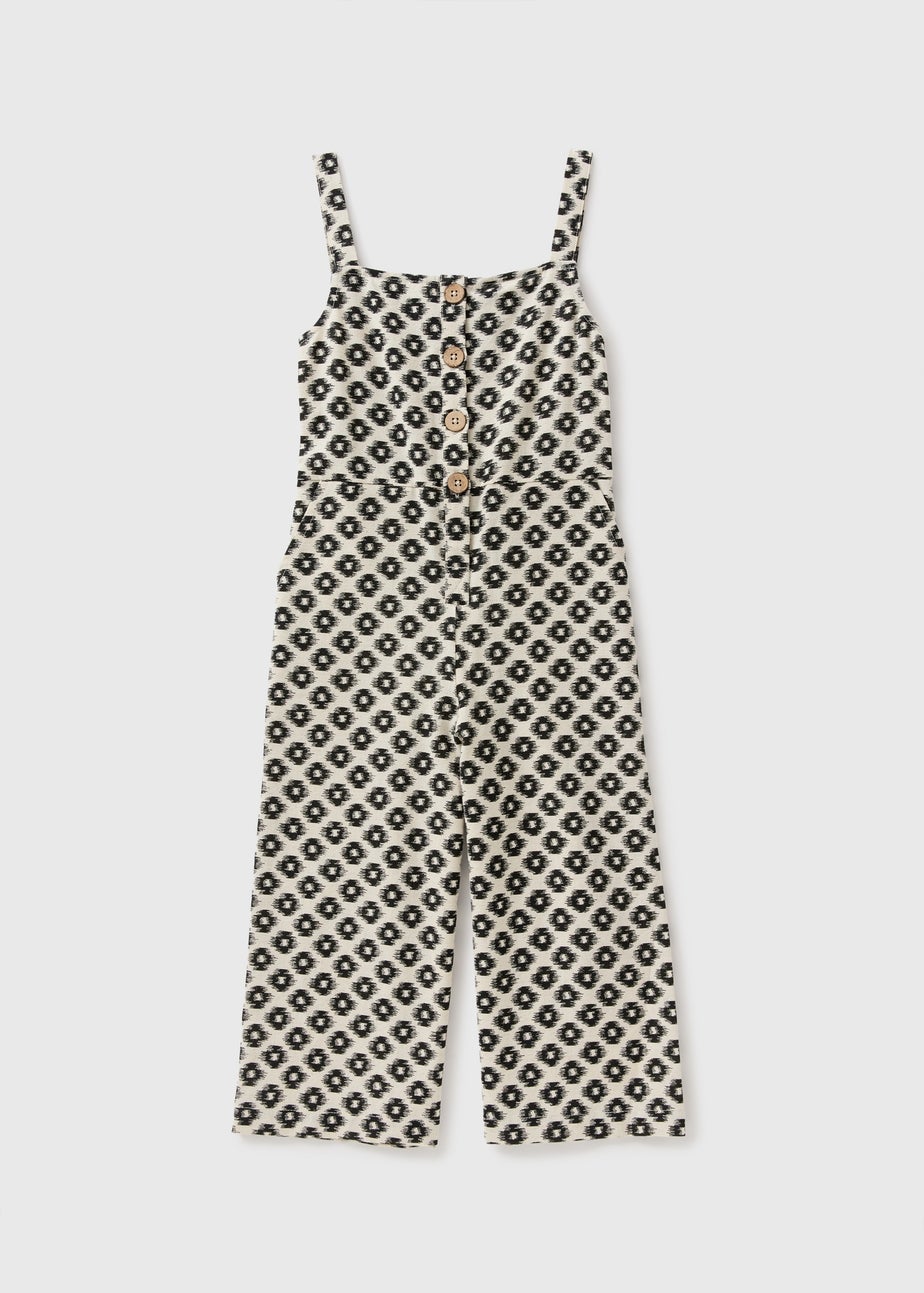 Girls Black Monochrome Jumpsuit (7-15yrs)