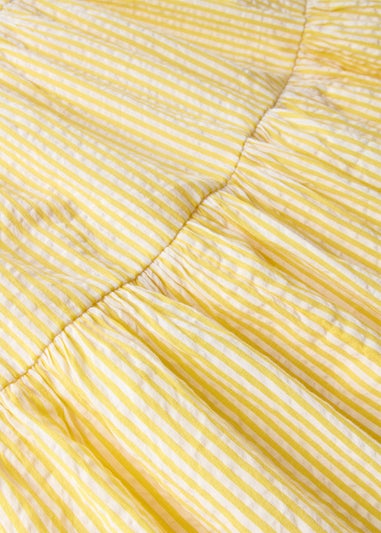 Girls Yellow Stripe Seersucker Dress (7-15yrs)