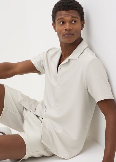 Stone Textured Smart Co Ord Shorts