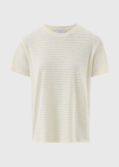 Cream Burnout Stripe T-Shirt