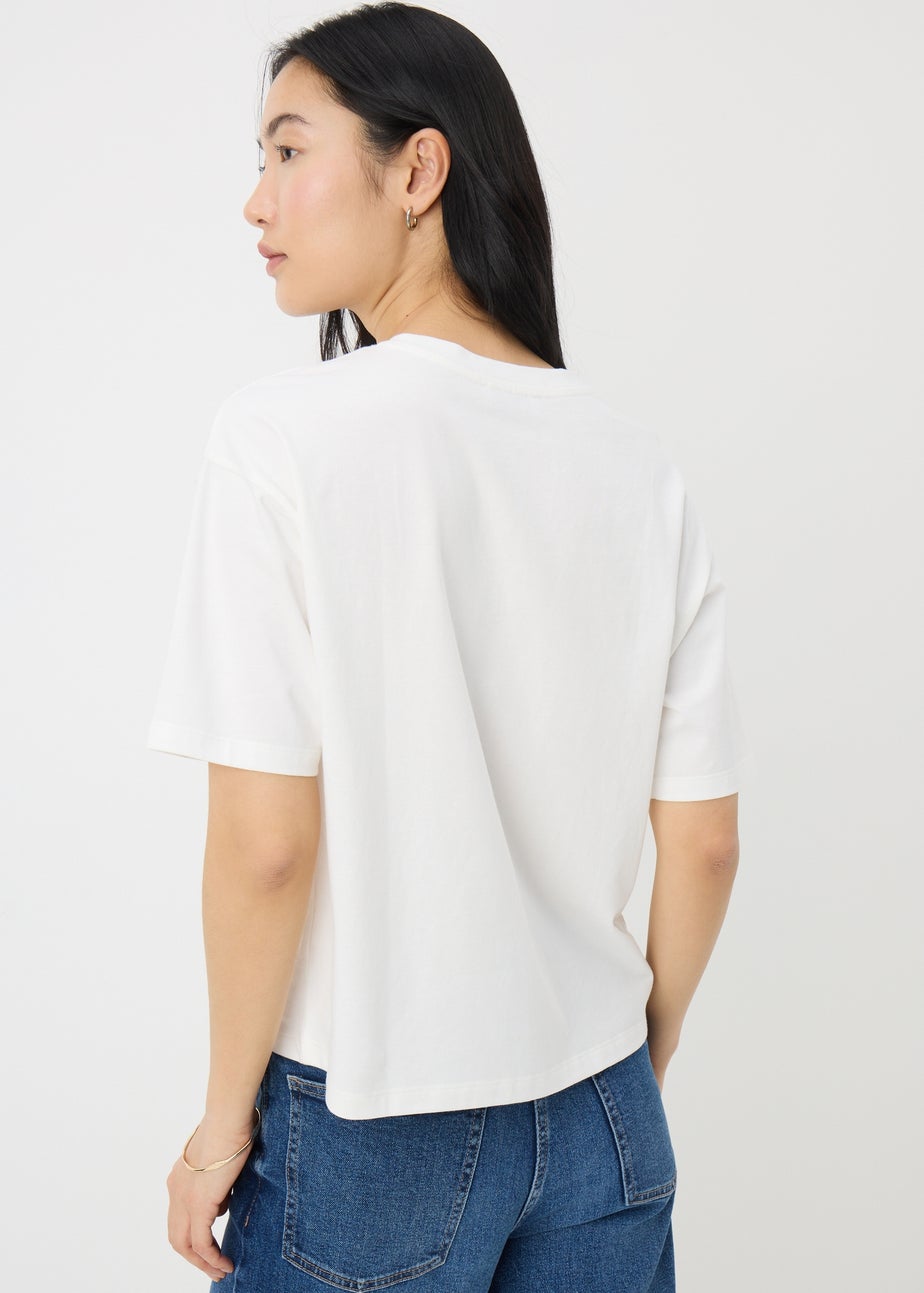 White Floral Patch T-Shirt