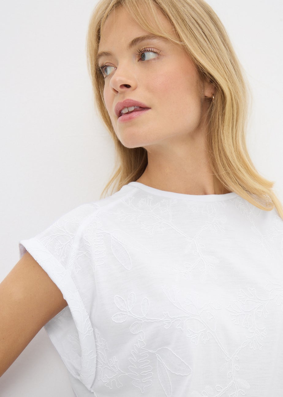 White Cornelli Embroidered T-Shirt