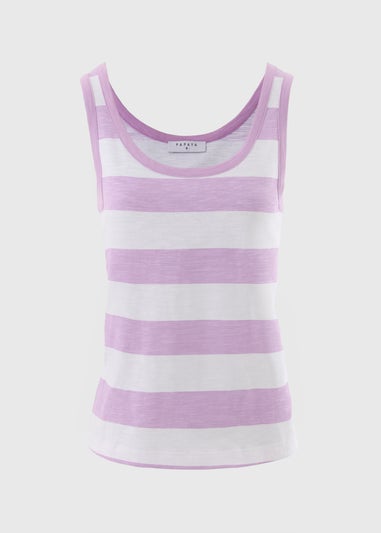 Lilac Stripe Slub Vest