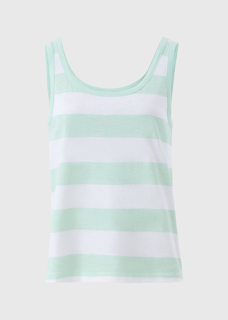 Aqua Stripe Vest Top