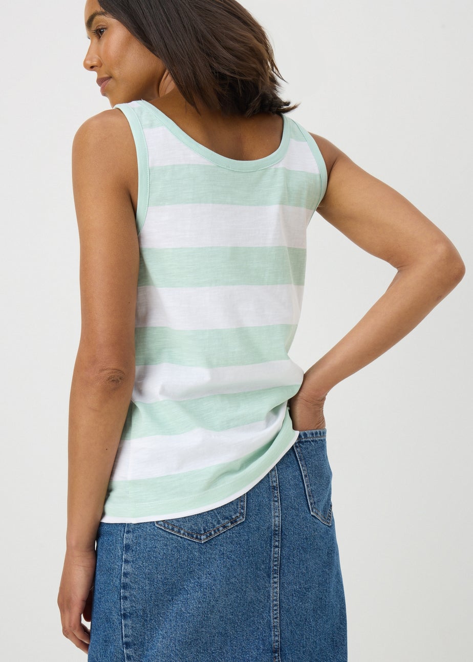 Aqua Stripe Vest Top