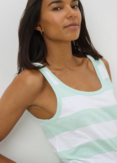 Aqua Stripe Vest Top