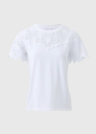 White Floral Lace T-Shirt