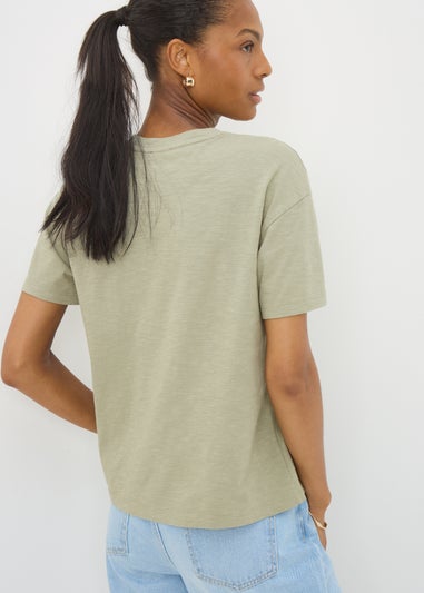 Khaki Lace Flower T-Shirt