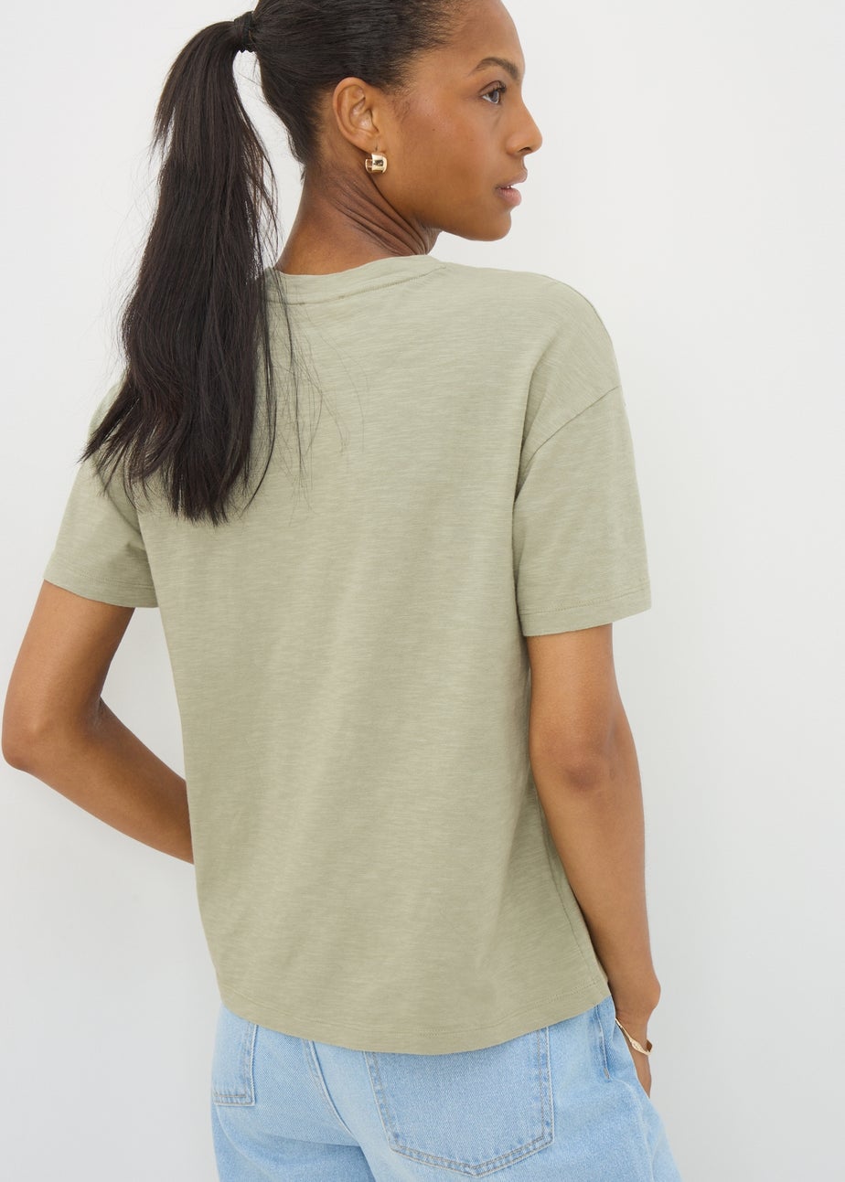 Khaki Lace Flower T-Shirt