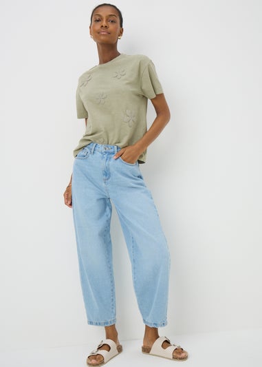 Khaki Lace Flower T-Shirt