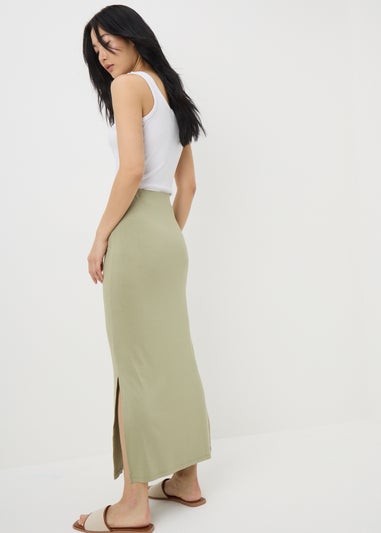 Sage Green Jersey Maxi Skirt