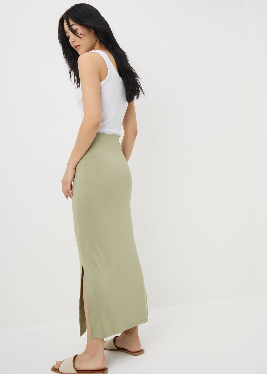Sage Green Jersey Maxi Skirt