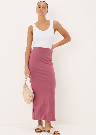 Raspberry Jersey Maxi Skirt