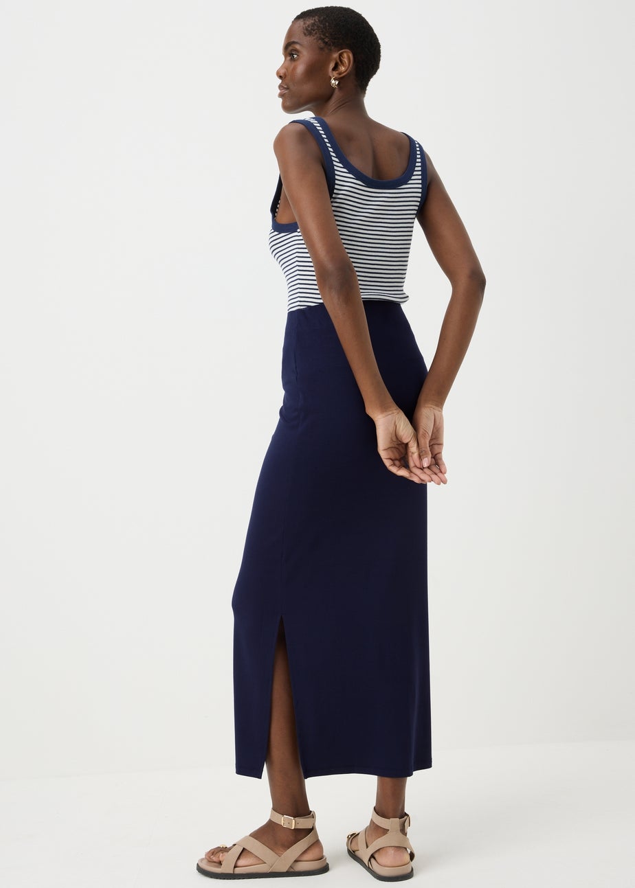 Navy Jersey Maxi Skirt