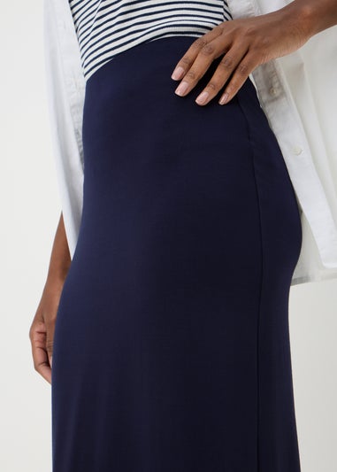 Navy Jersey Maxi Skirt