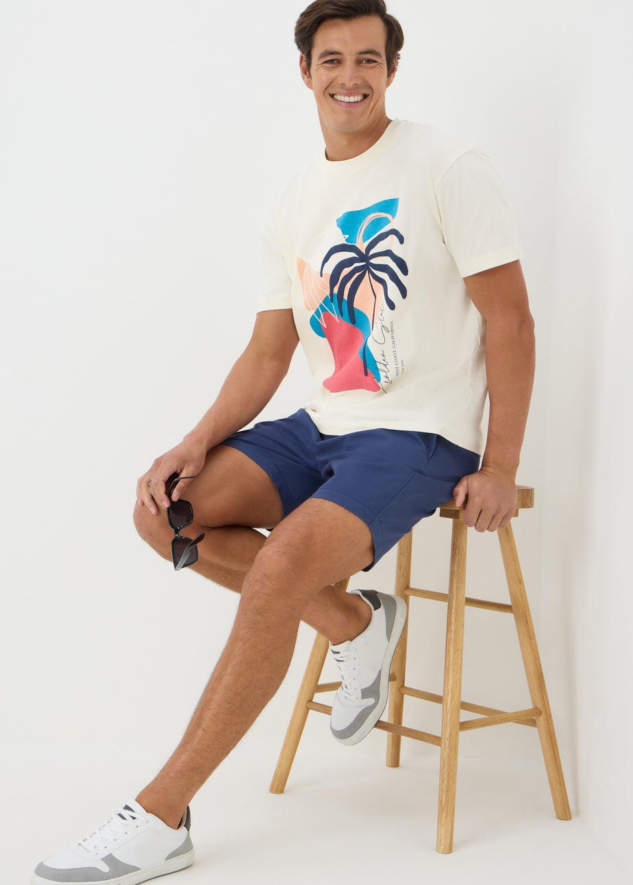 Ecru Watercolour Palm T-Shirt