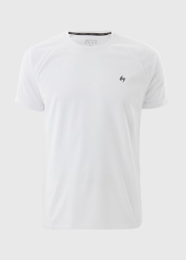 Souluxe White Basic Solid Sports T-Shirt