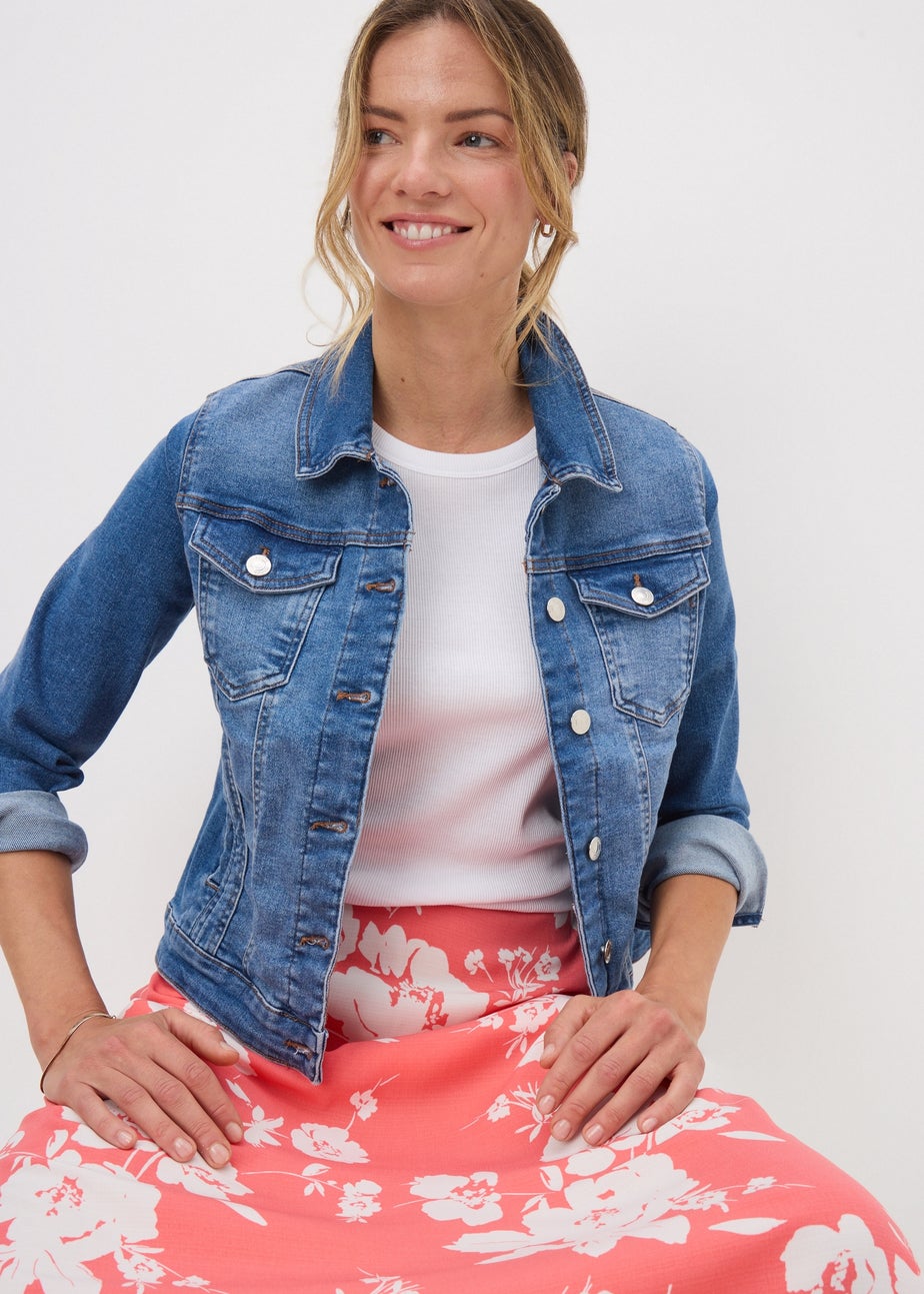 Coral Large Bloom Flared Skirt