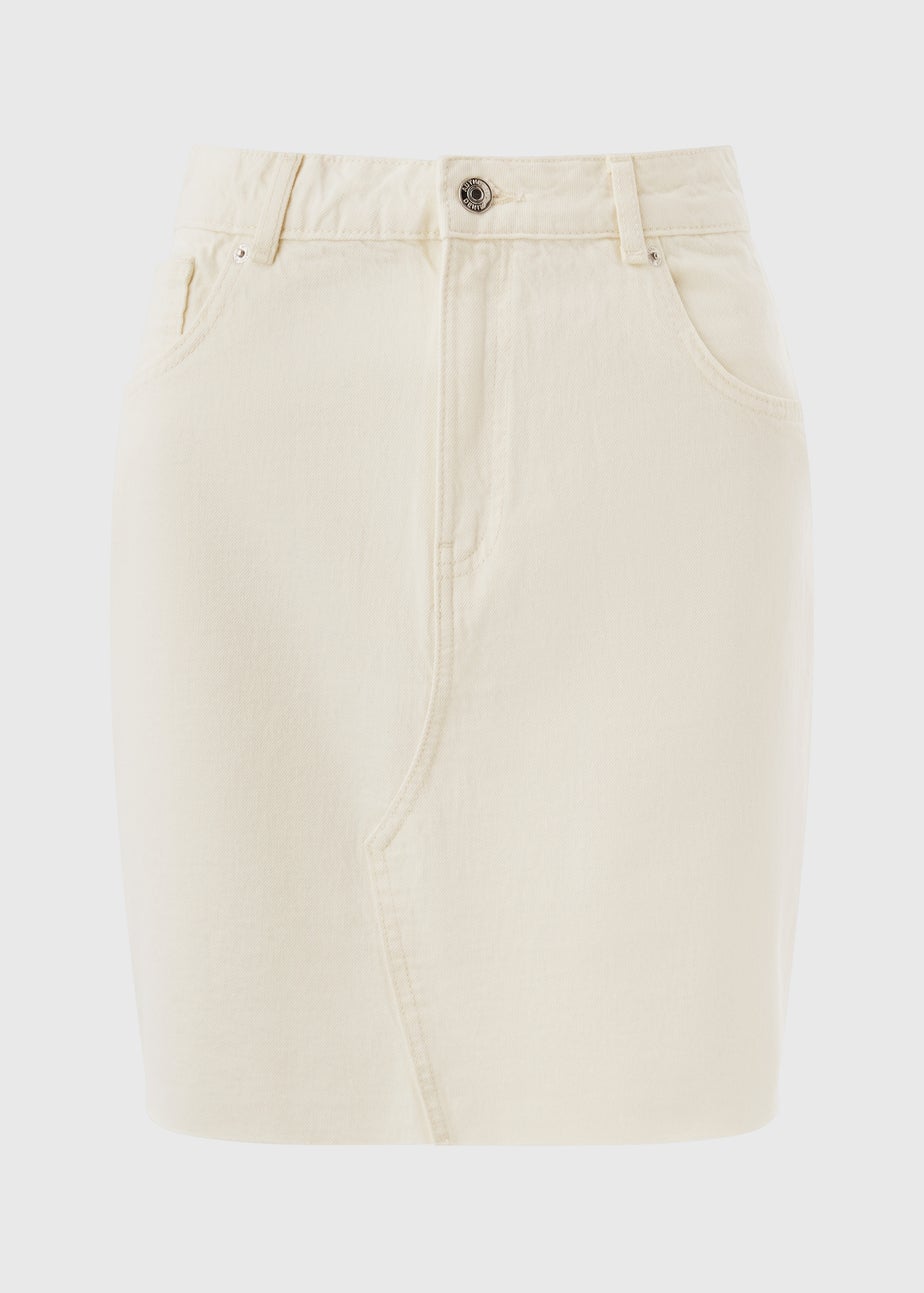 Ecru Denim Mini Skirt