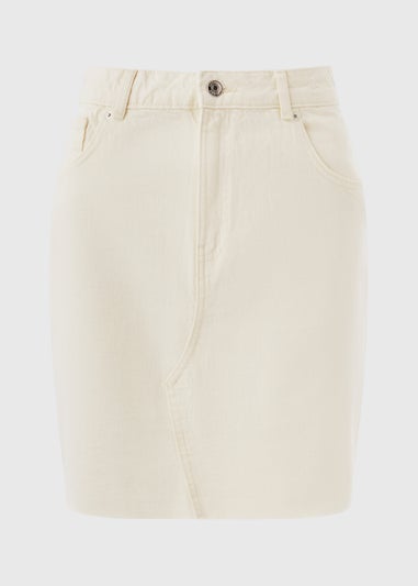 Ecru Denim Mini Skirt